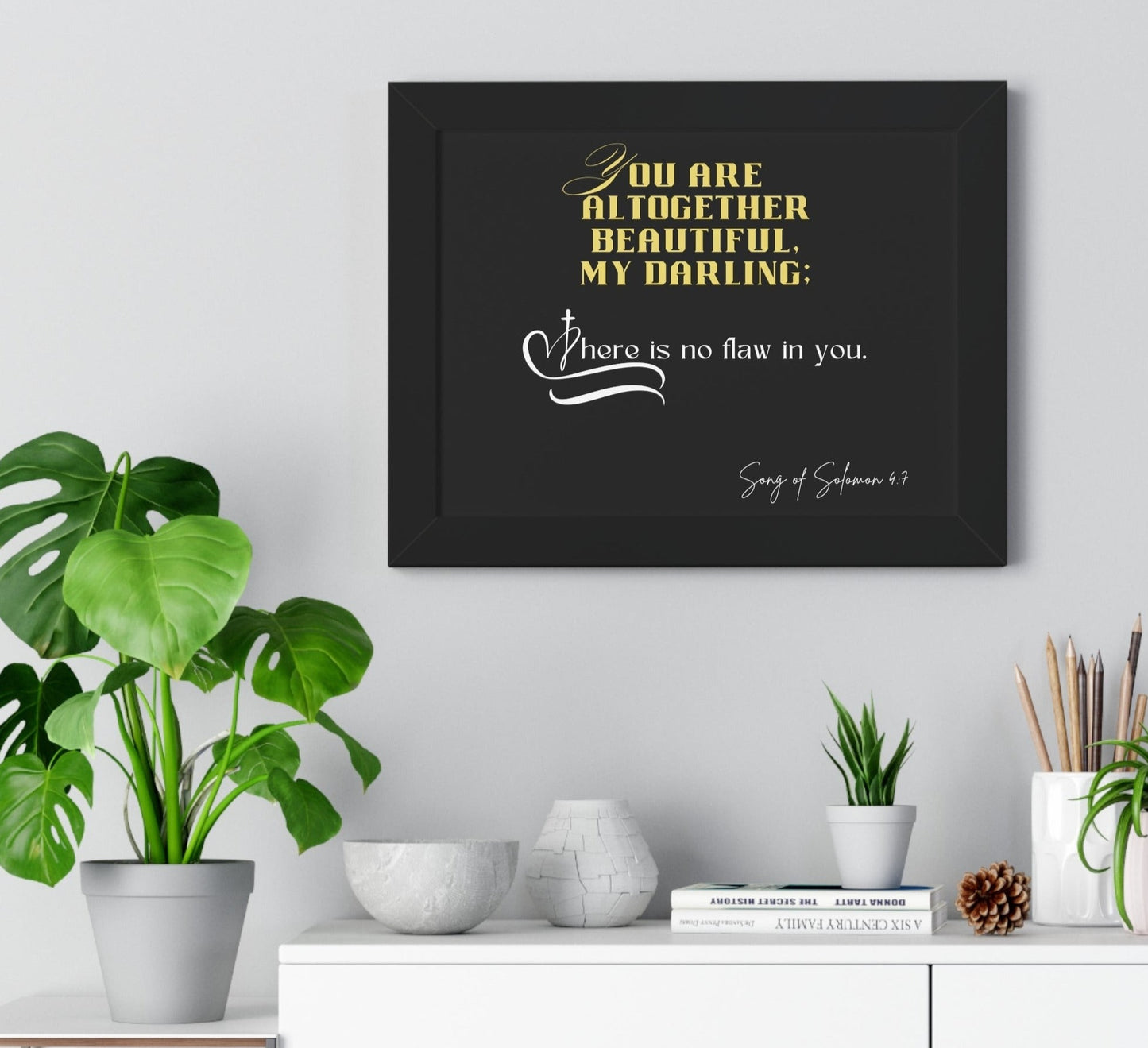 Song of Solomon 4:7 Framed Poster - Flawless Beauty