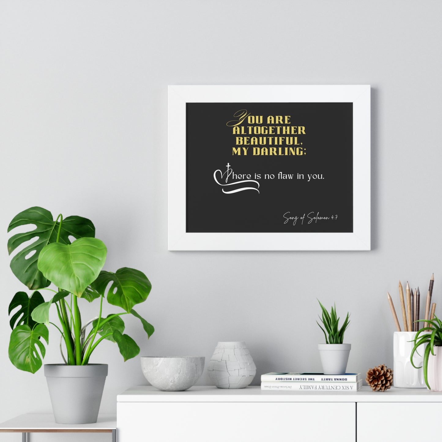 Song of Solomon 4:7 Framed Poster - Flawless Beauty