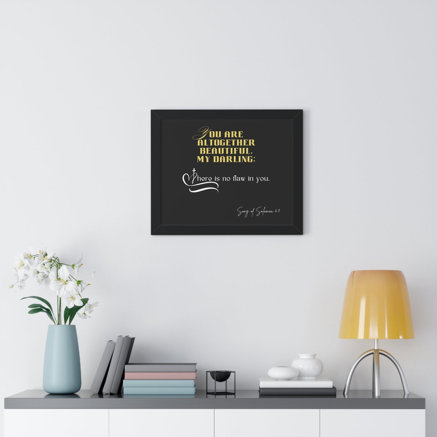 Song of Solomon 4:7 Framed Poster - Flawless Beauty
