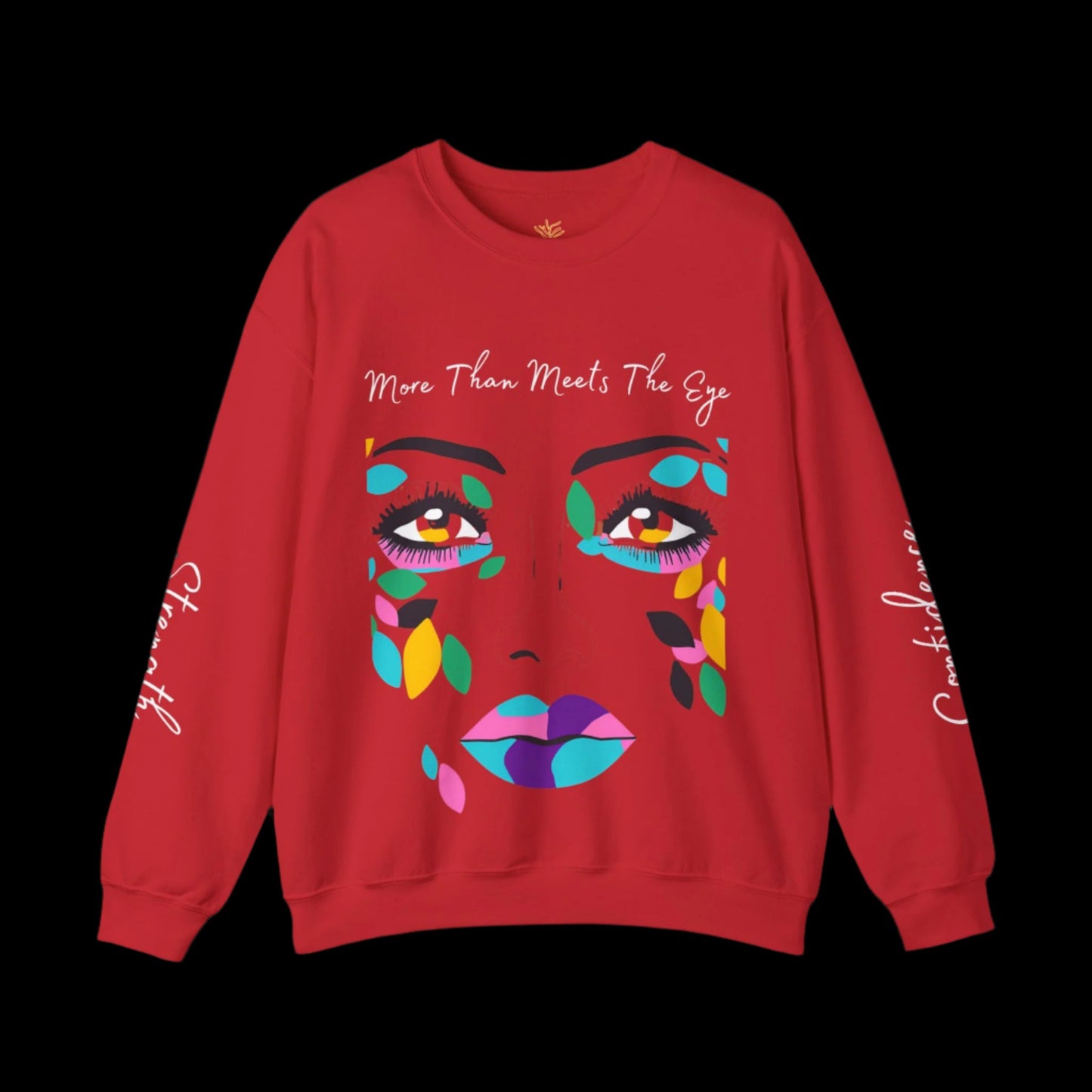 "More Than Meets the Eye" Unisex Heavy Blend™ Crewneck Sweatshirt with Psalm 139:14 and Empowering Sleeve Accents