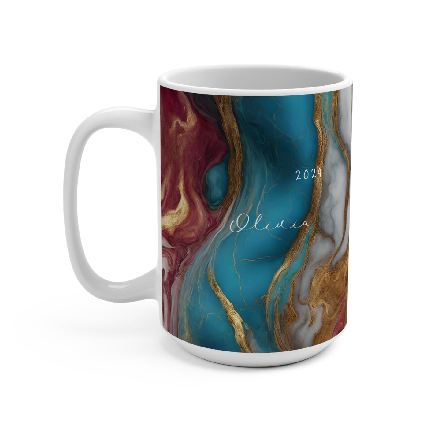 Artistry in Every Sip: 2024 Personalized 15oz Customized Colorful Marble Mug