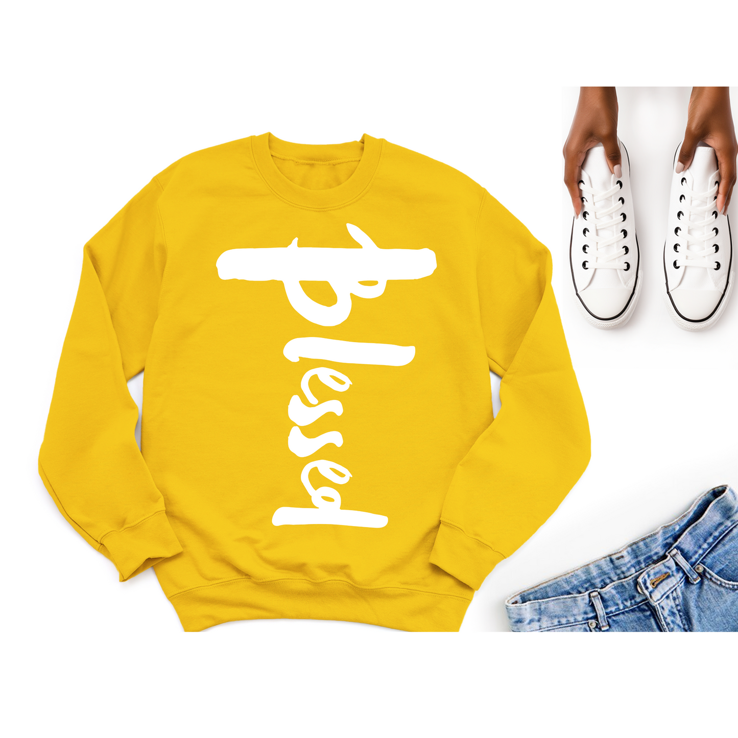 'Blessed' Women's Sweatshirt: Cozy Apparel Infused with Gratitude and Positivity