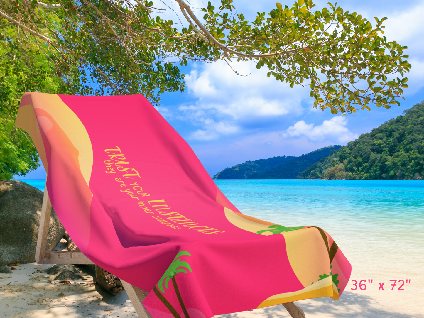 "Trust Your Instincts" Inspirational Beach Towel