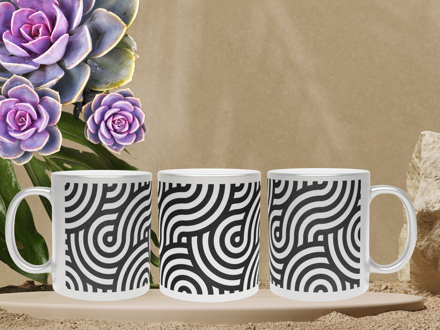 Geometric Elegance Metallic Mug (Silver\Gold)