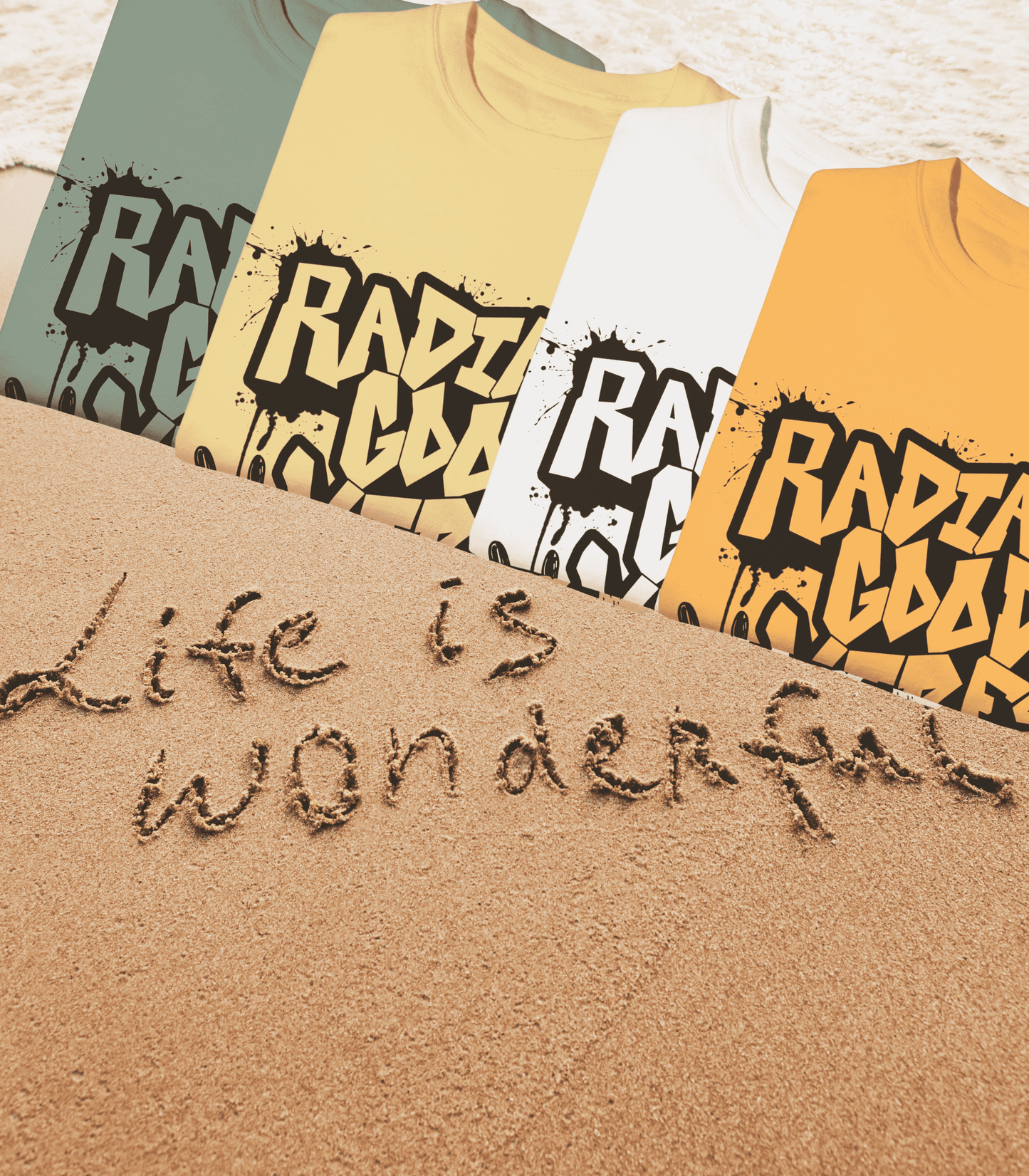 'Radiate Good Vibes' Garment-Dyed T-Shirt