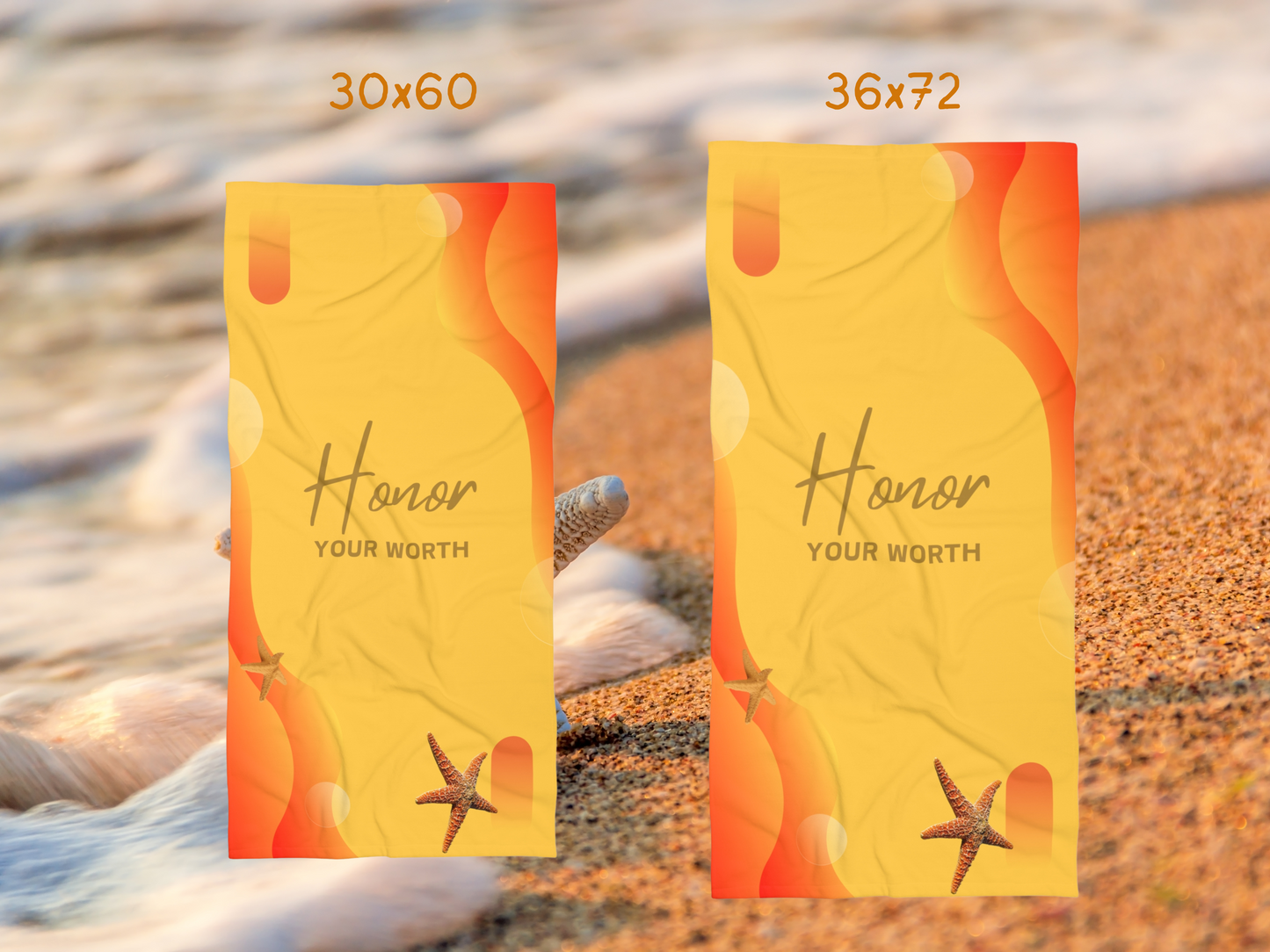 "Honor Your Worth" Inspirational Beach Towel