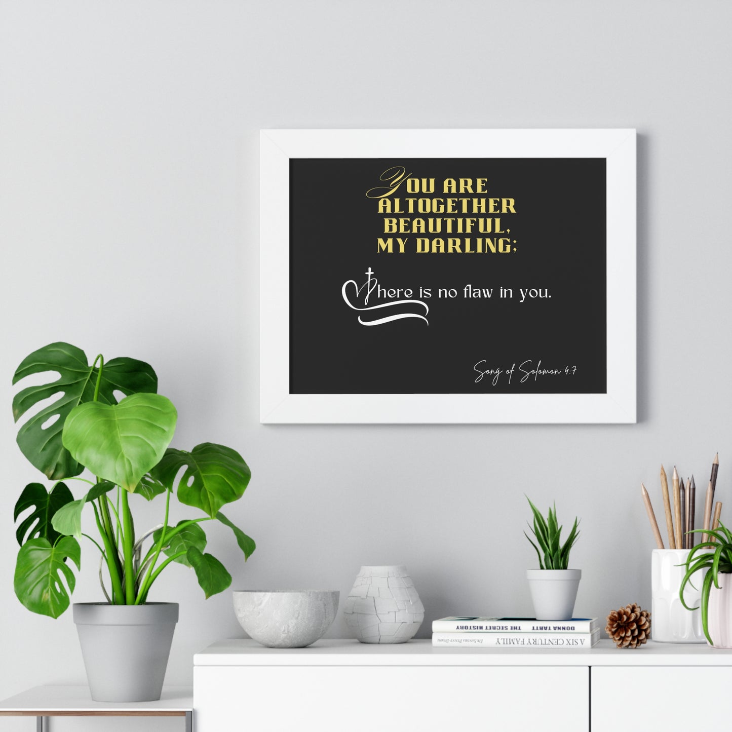 Song of Solomon 4:7 Framed Poster - Flawless Beauty