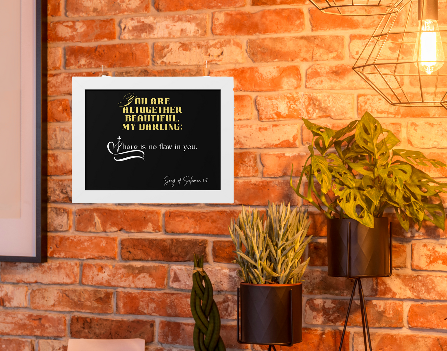 Song of Solomon 4:7 Framed Poster - Flawless Beauty