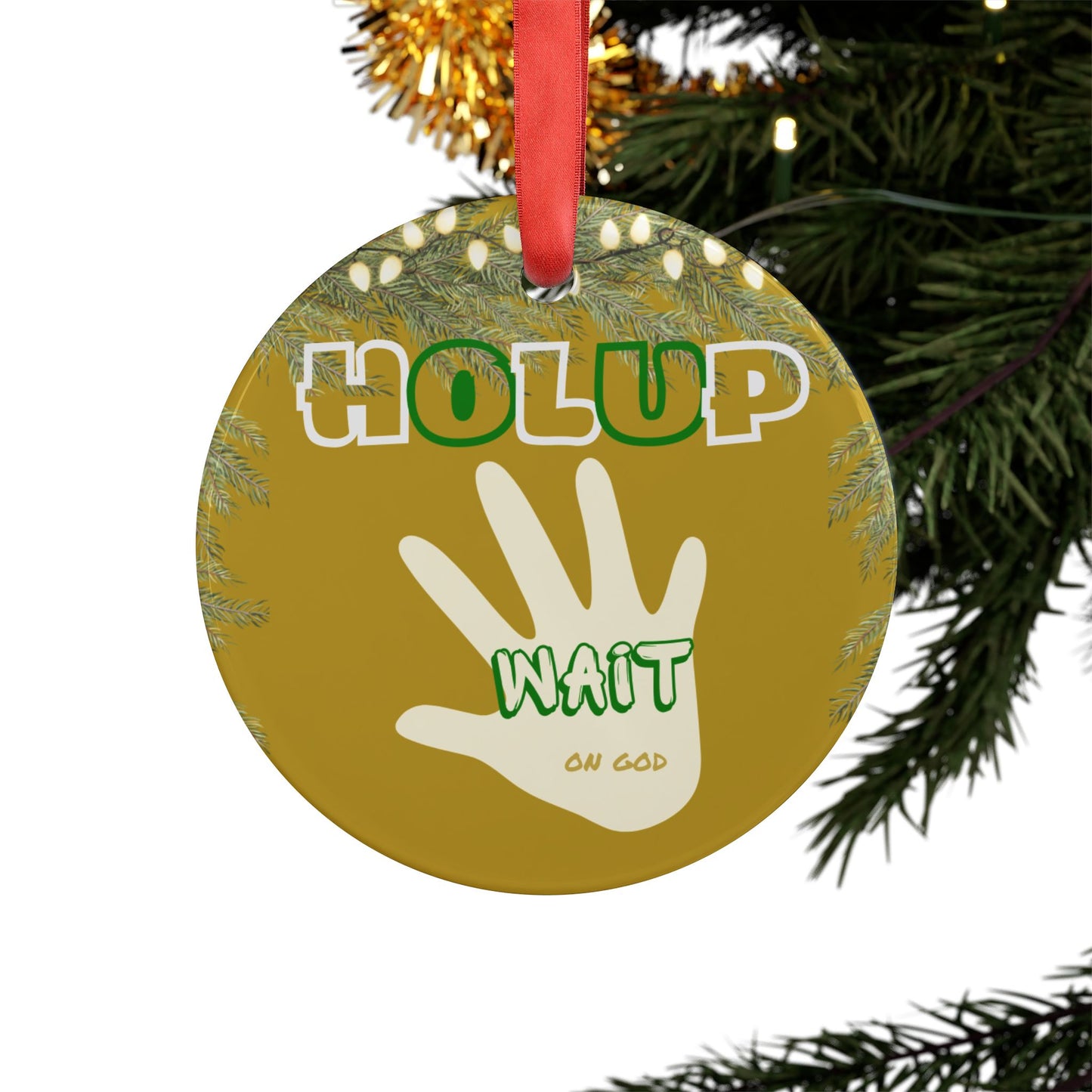 Holup - Wait on God (Psalms 37:7) Acrylic Christmas Ornament