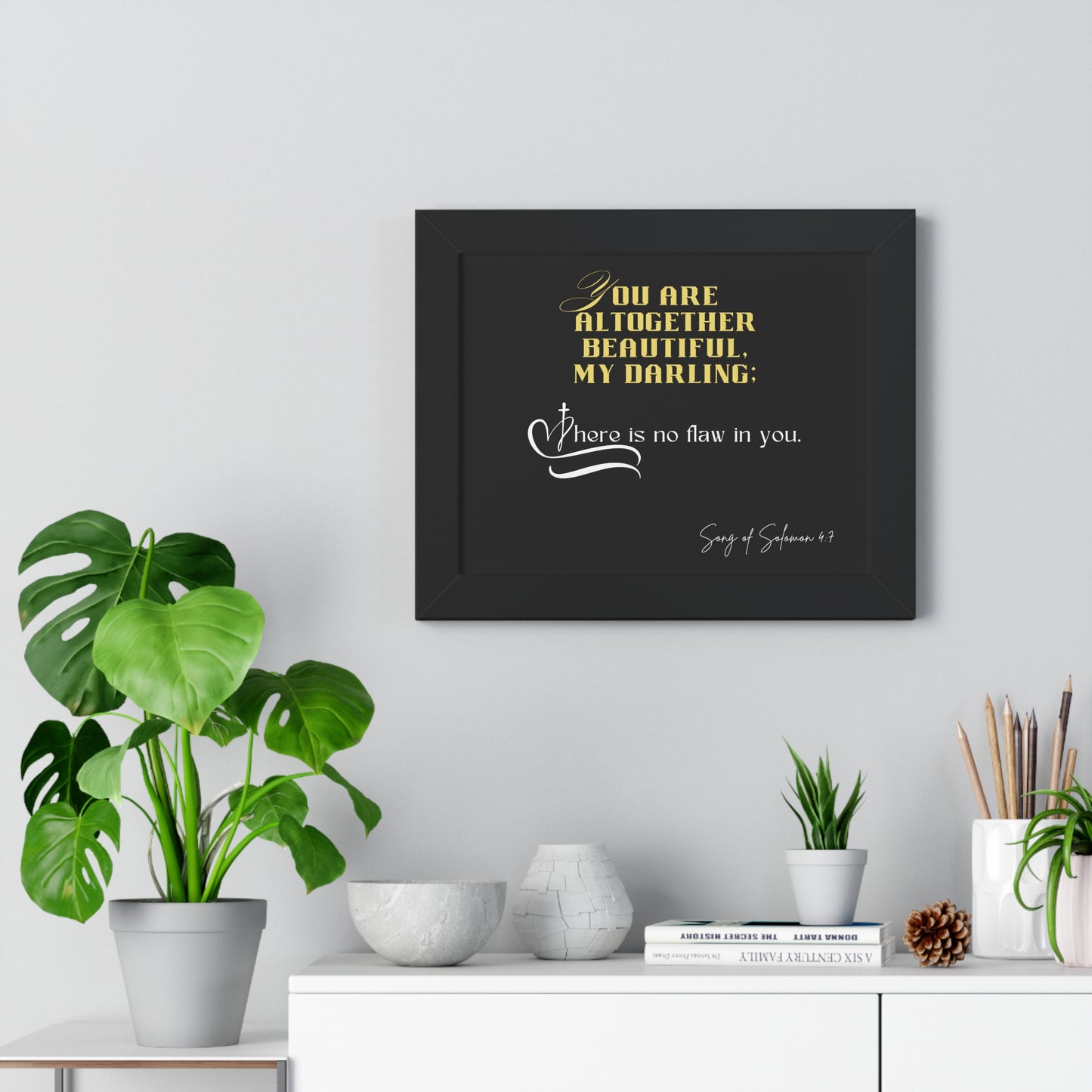 Song of Solomon 4:7 Framed Poster - Flawless Beauty