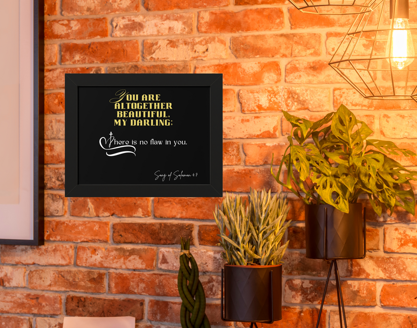 Song of Solomon 4:7 Framed Poster - Flawless Beauty