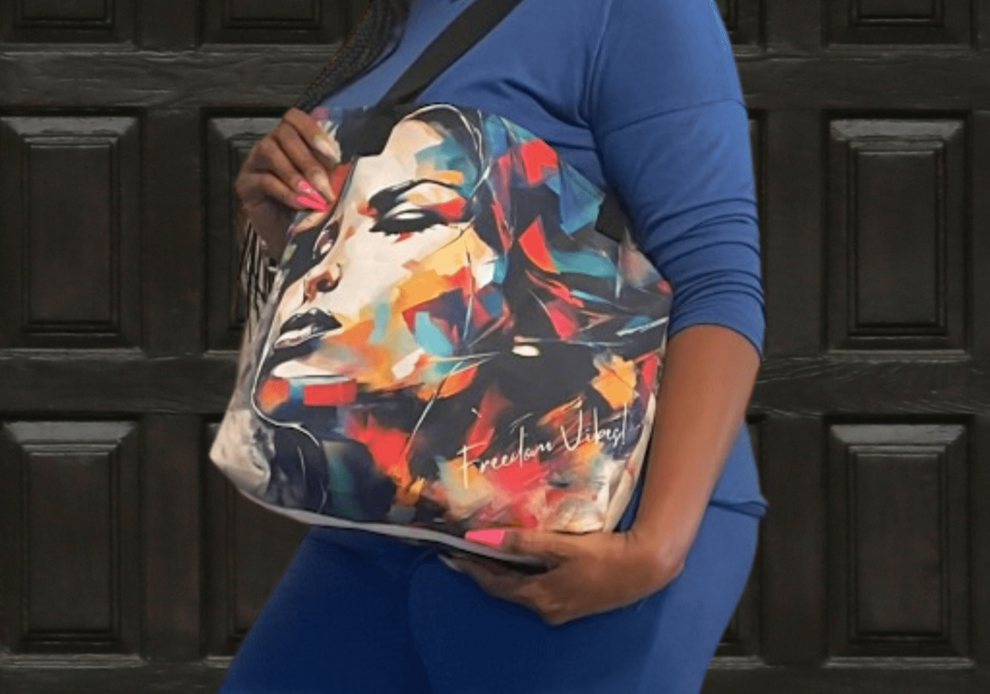 Bold Blossoms: Abstract Freedom Vibes Tote