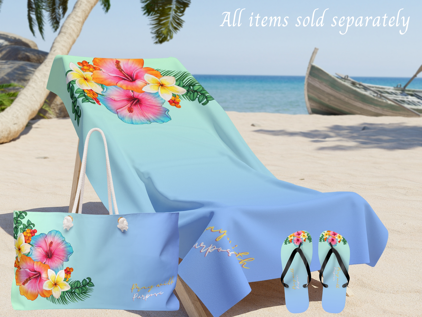 'Pray with Purpose' Inspirational Beach Towel