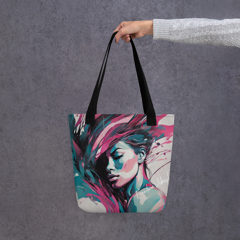 Whimsical Whirl: Abstract Freedom Vibes Tote