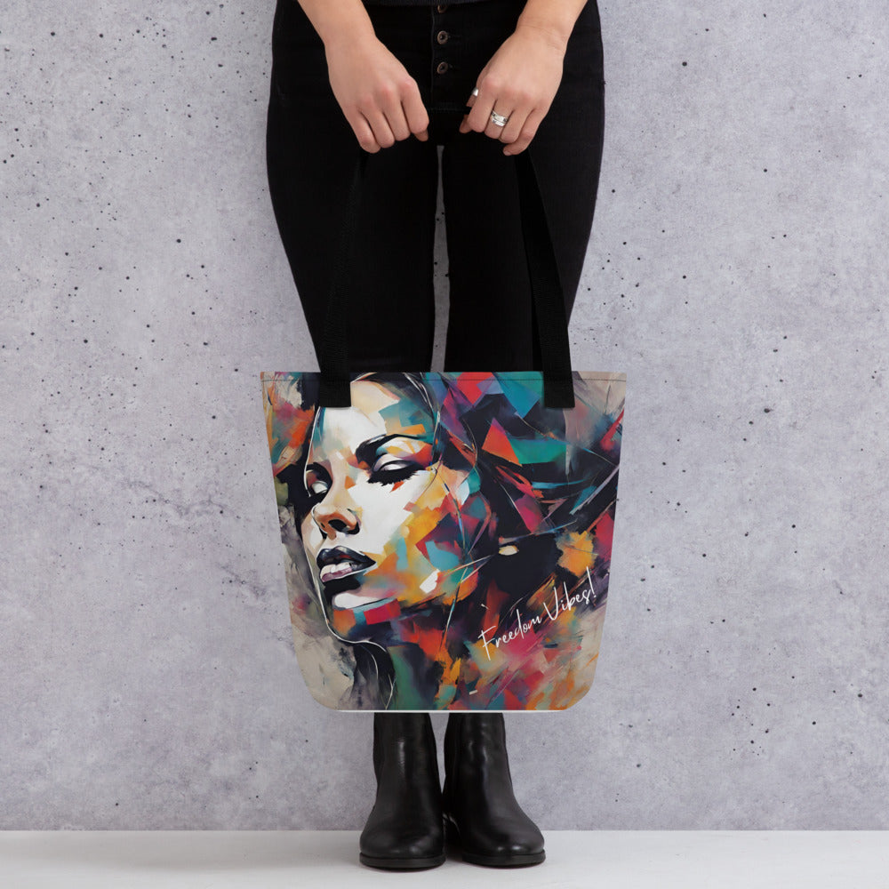 Bold Blossoms: Abstract Freedom Vibes Tote