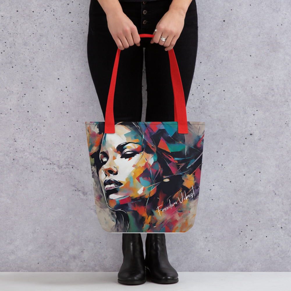 Bold Blossoms: Abstract Freedom Vibes Tote