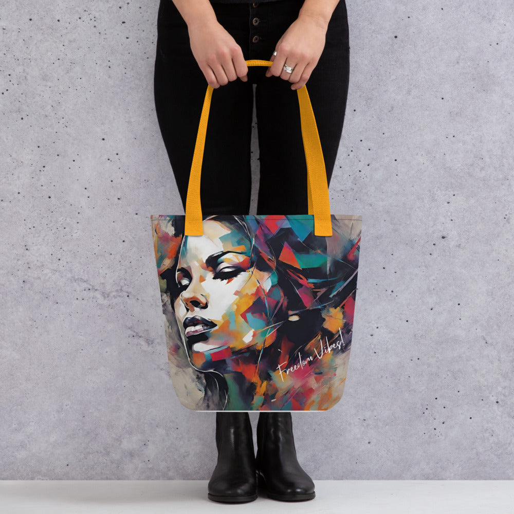 Bold Blossoms: Abstract Freedom Vibes Tote