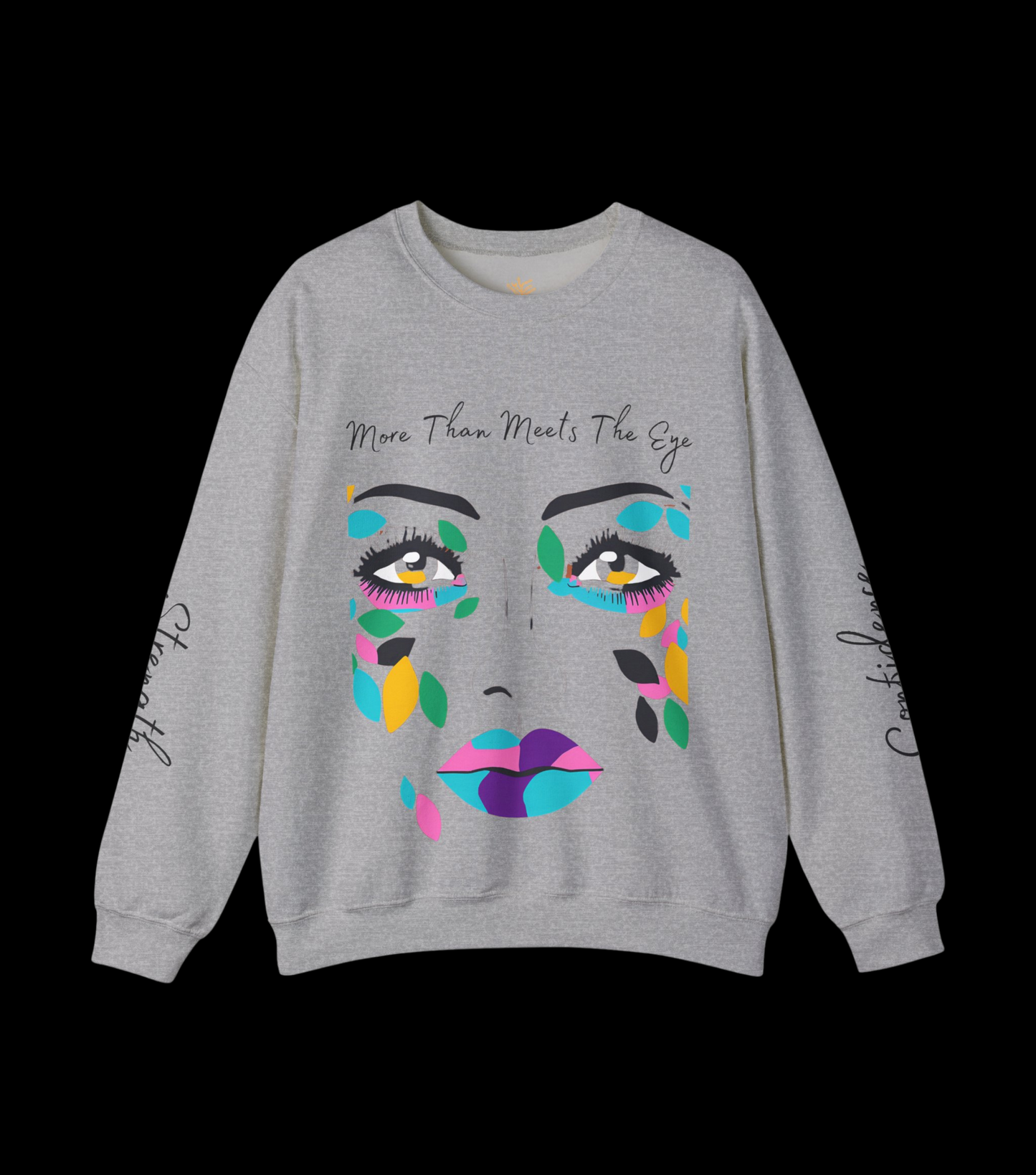 "More Than Meets the Eye" Unisex Heavy Blend™ Crewneck Sweatshirt with Psalm 139:14 and Empowering Sleeve Accents