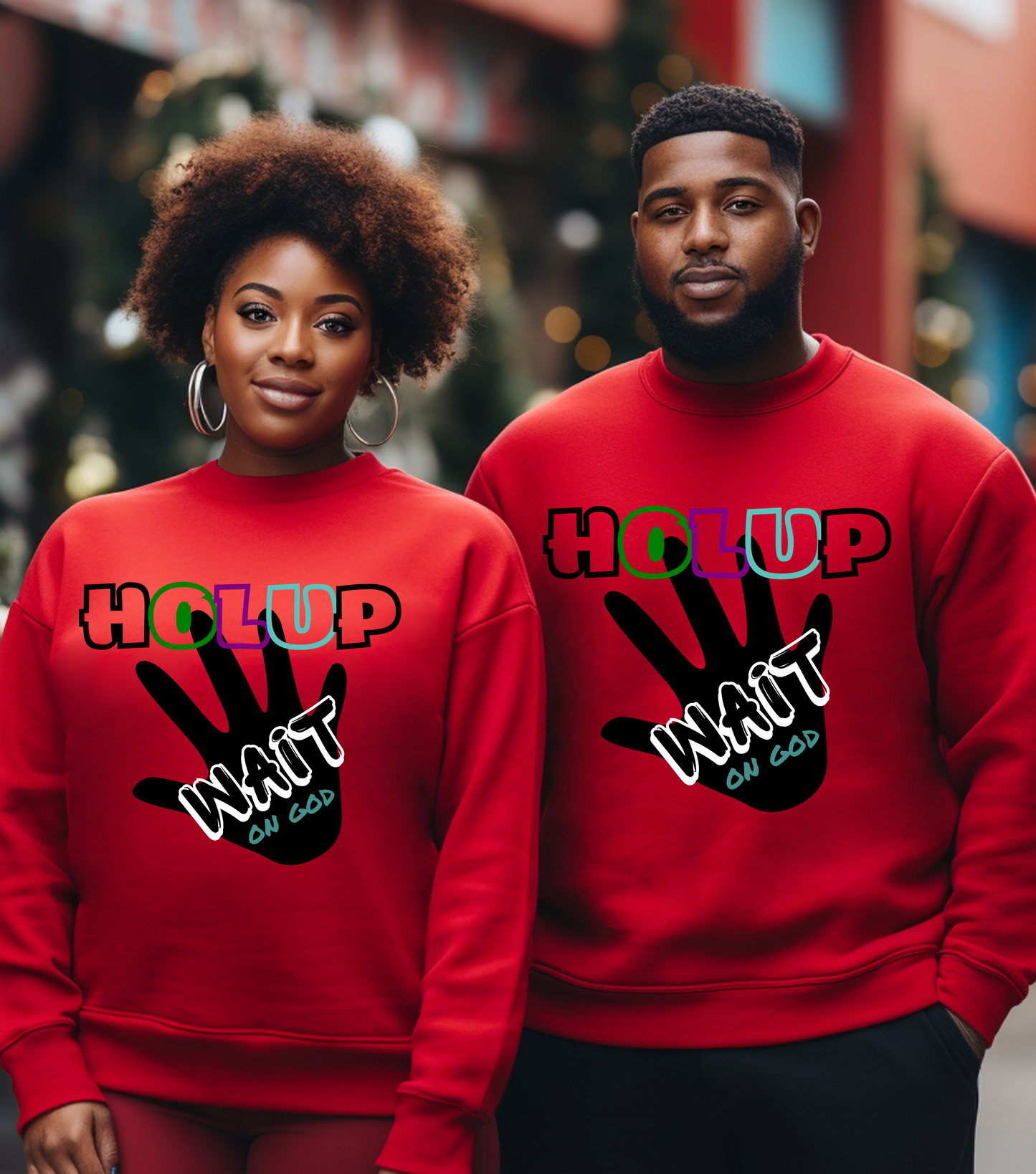 Holup - Wait on God Bold Unisex Heavy Blend™ Crewneck Sweatshirt | Inspirational Christian Apparel