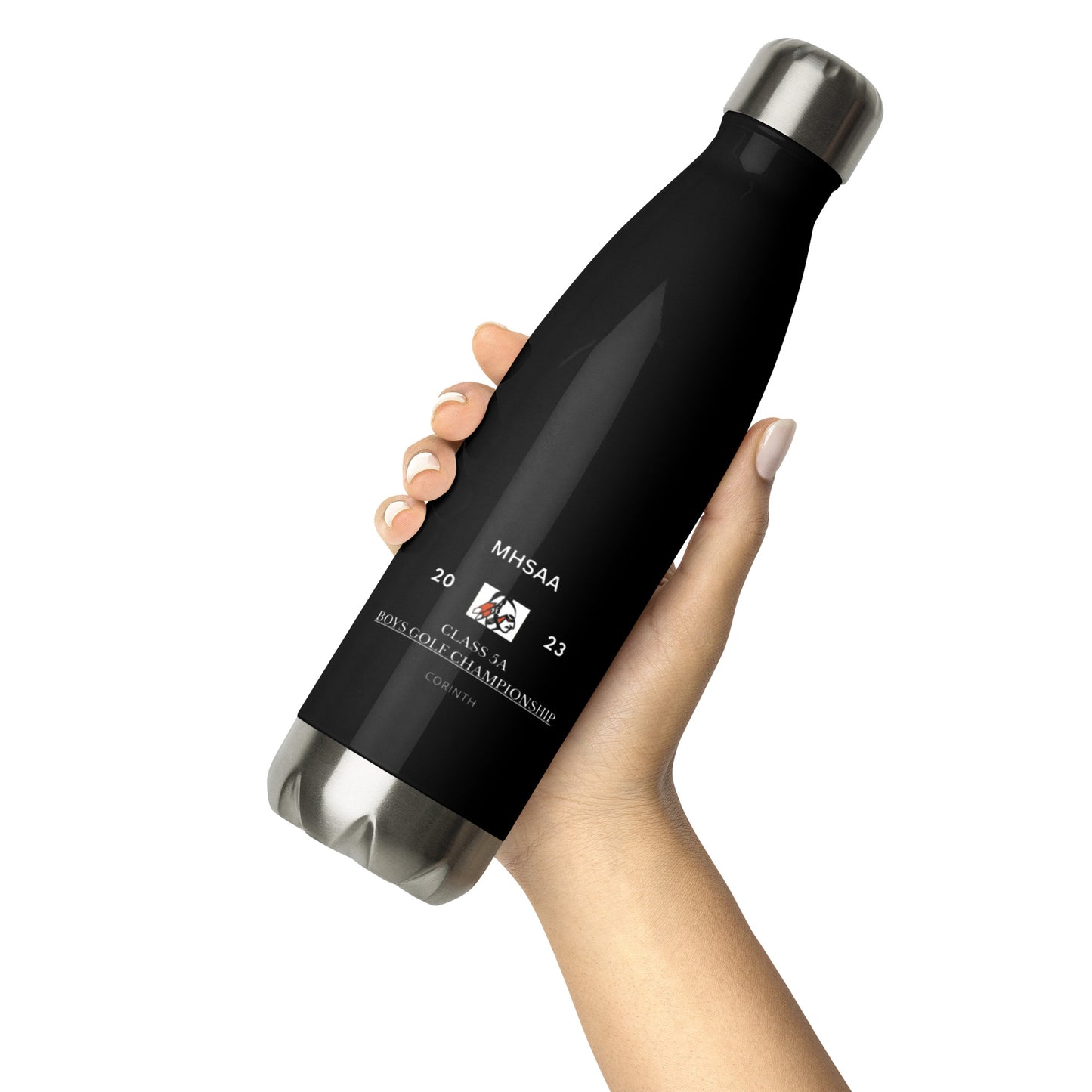 2023 MHSAA Boys Golf Championship Black Stainless Steel Water Bottle