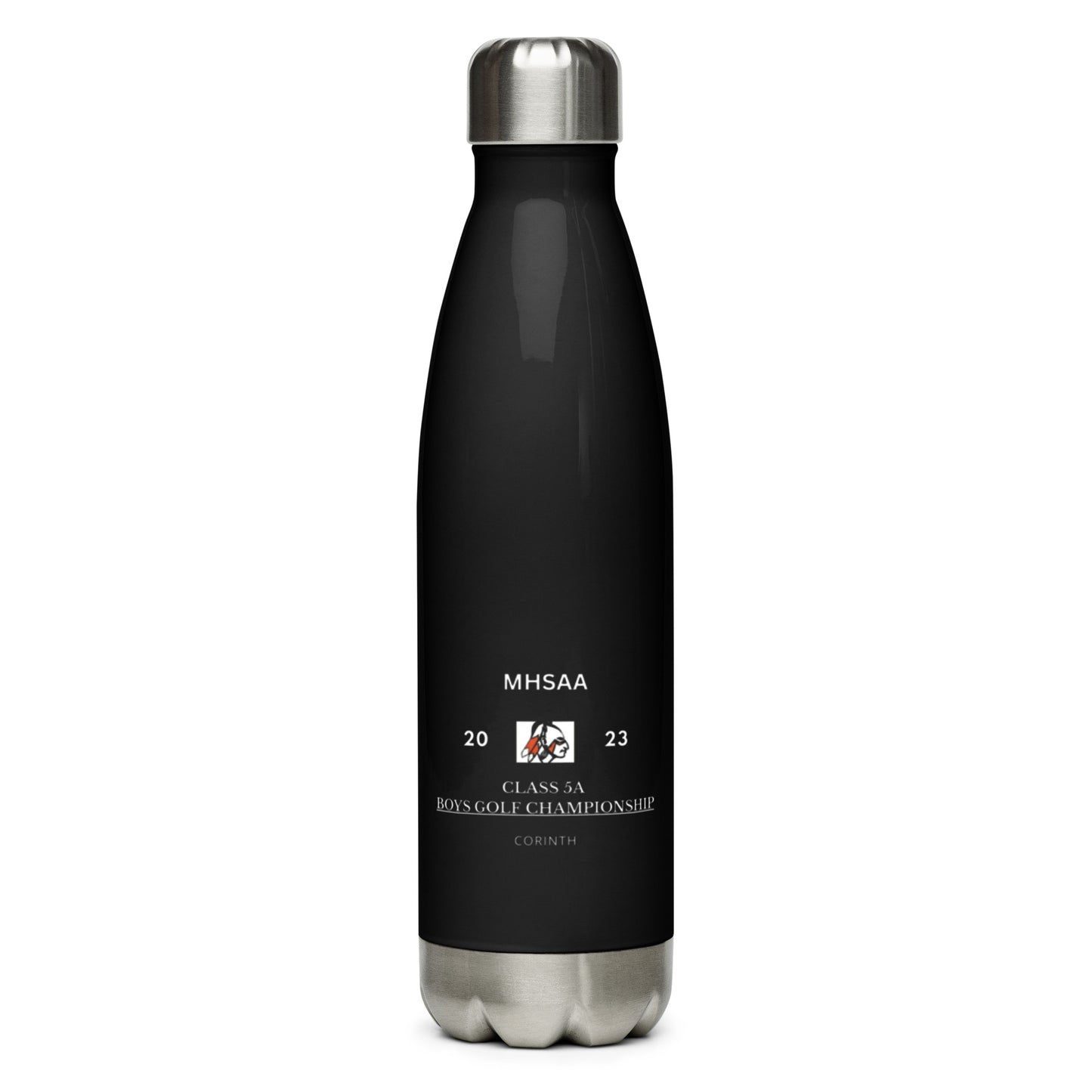 2023 MHSAA Boys Golf Championship Black Stainless Steel Water Bottle
