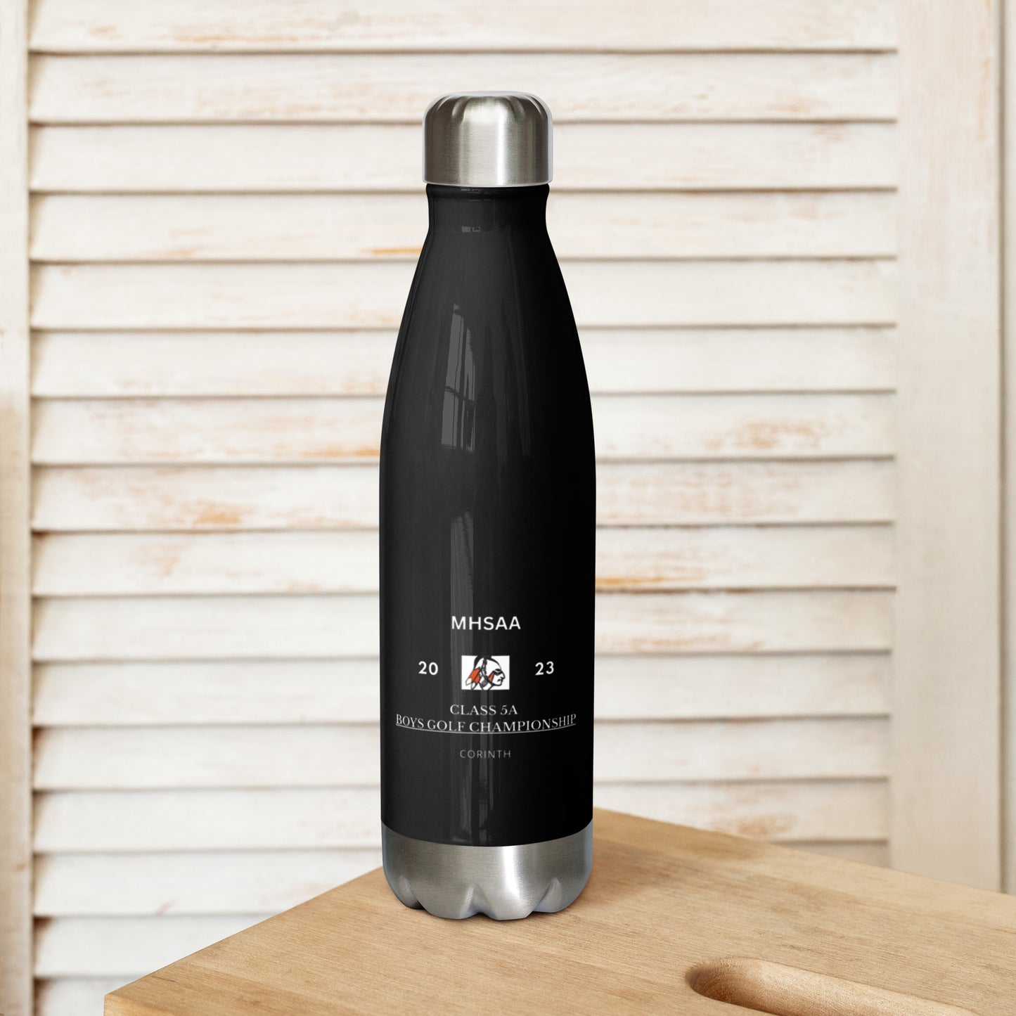 2023 MHSAA Boys Golf Championship Black Stainless Steel Water Bottle