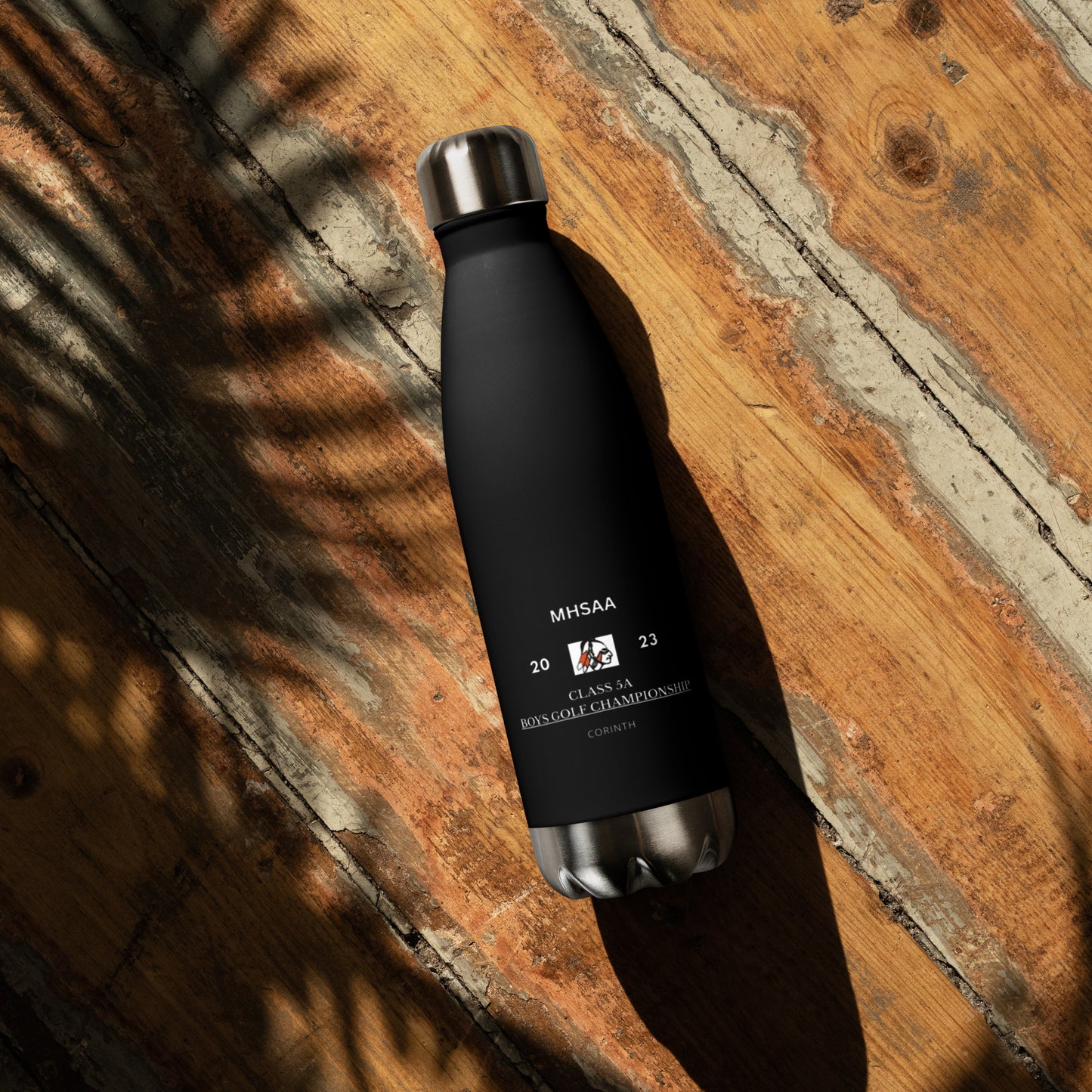 2023 MHSAA Boys Golf Championship Black Stainless Steel Water Bottle