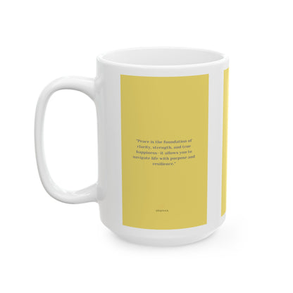 'Peace' Ceramic Mug - Minimalist Mindfulness Coffee Cup