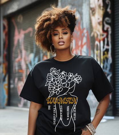 Unique Woman Empowerment Short Sleeve Tee: Adjectives of Strength and Beauty