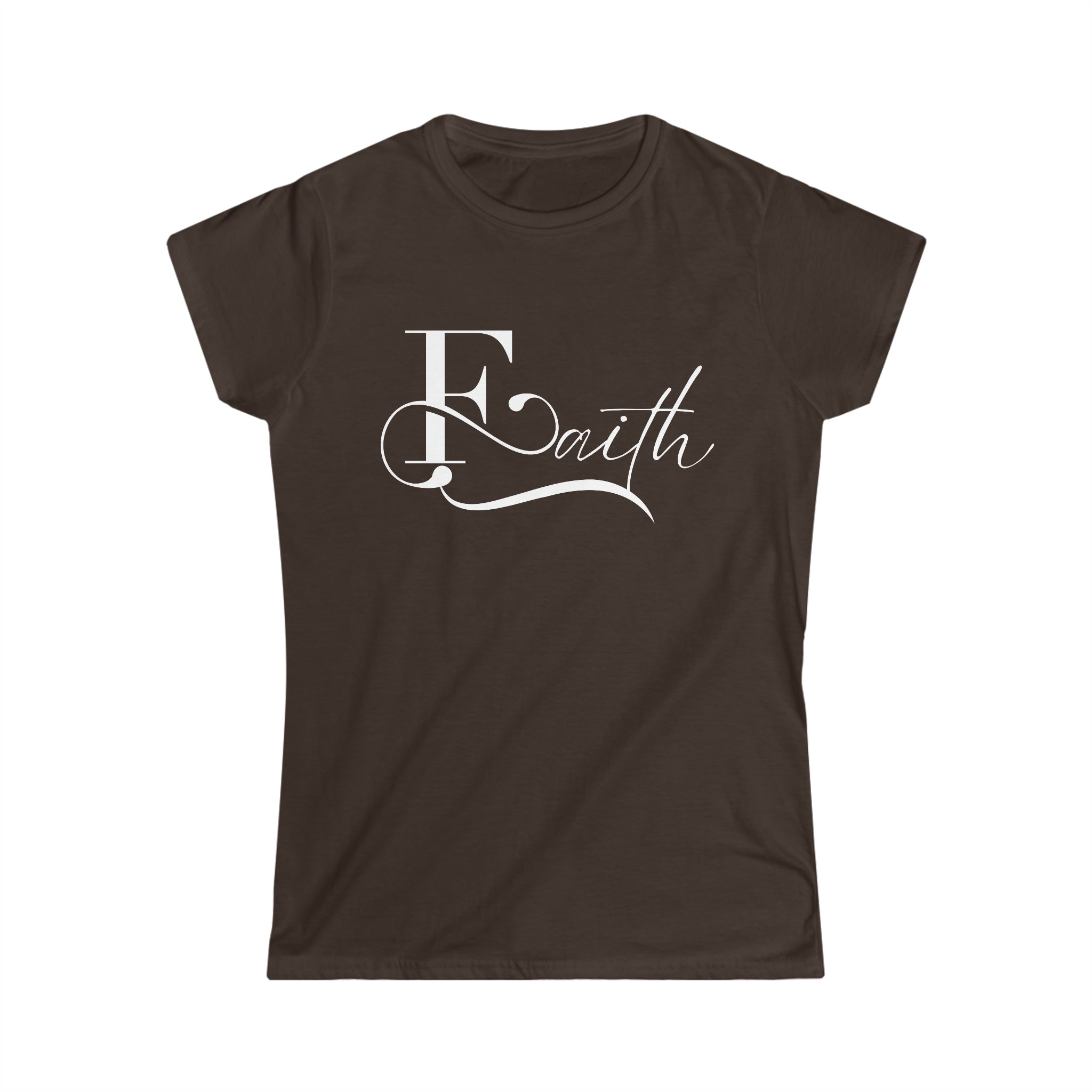 'Faith' Women's Softsyle T-Shirt: Inspiring Graphic Tee for Strength and Belief