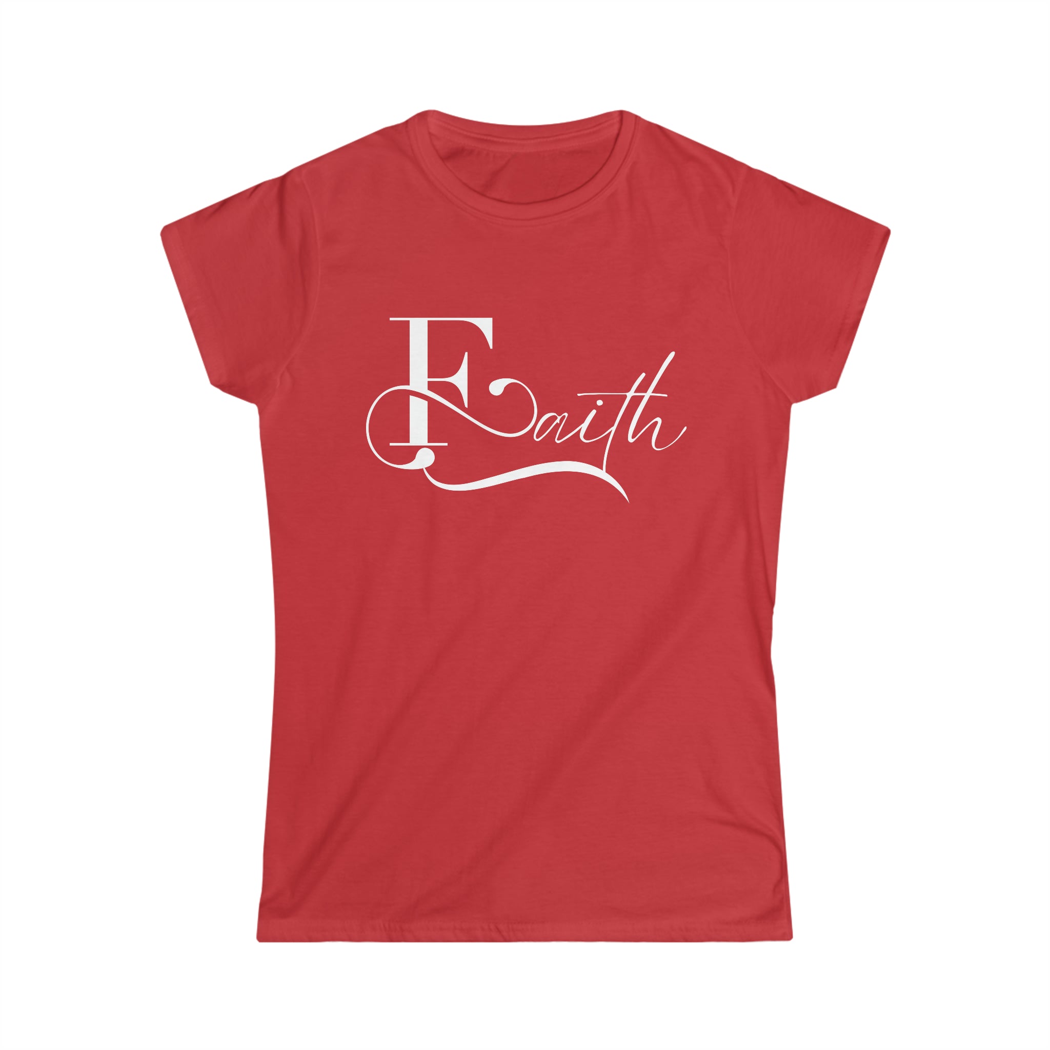 'Faith' Women's Softsyle T-Shirt: Inspiring Graphic Tee for Strength and Belief