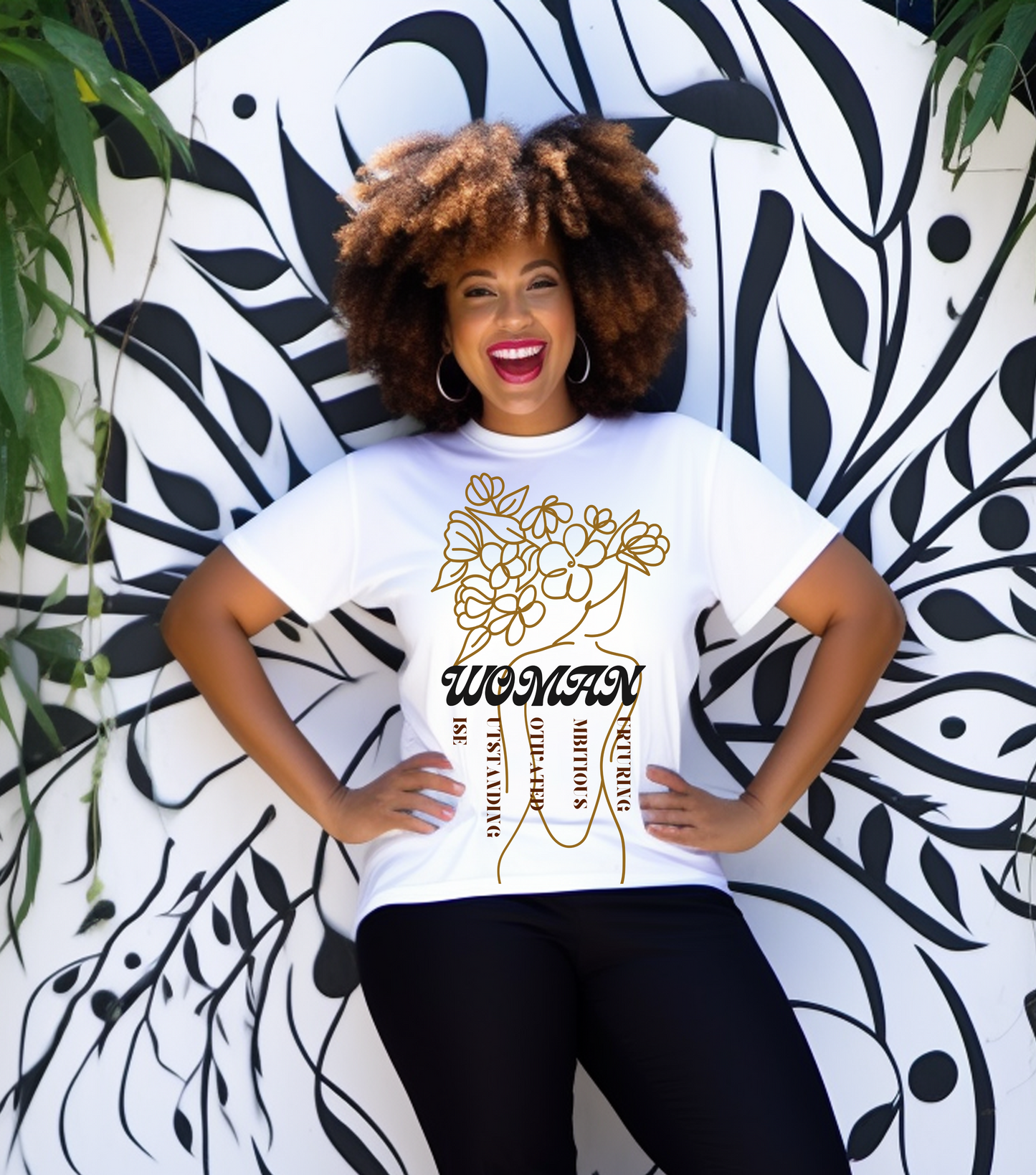 Unique Woman Empowerment Short Sleeve Tee: Adjectives of Strength and Beauty