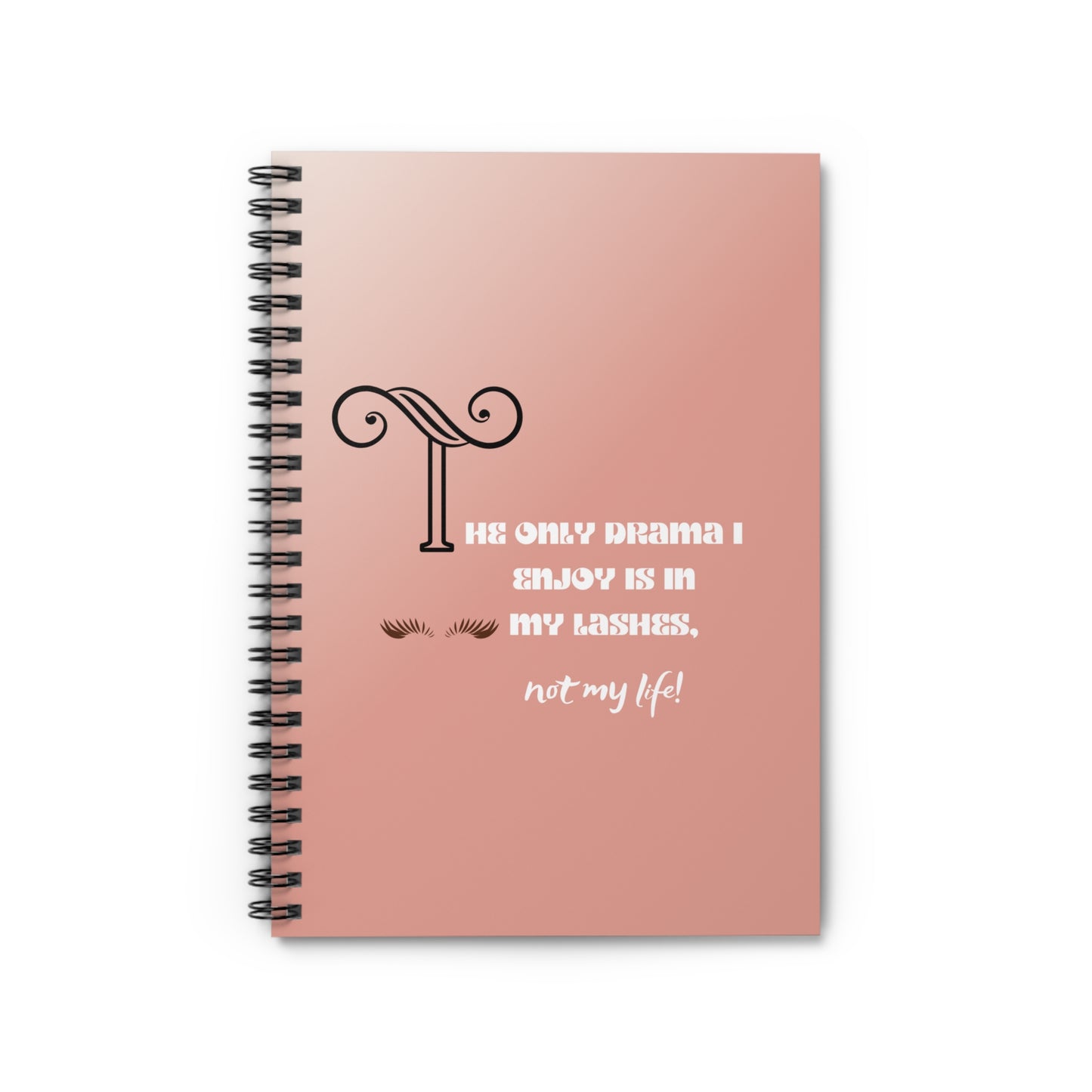 Drama-Free Glamour: Lash Love Statement Spiral Notebook - Ruled Line