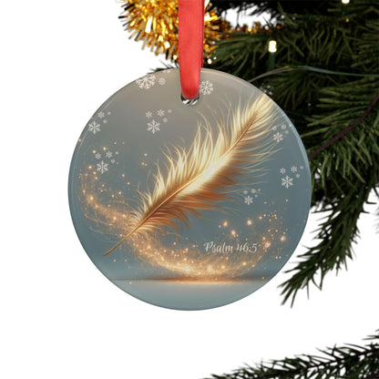 Psalm 46:5 - God is Within Her. She Will Not Fall." Acrylic Ornament with Ribbon