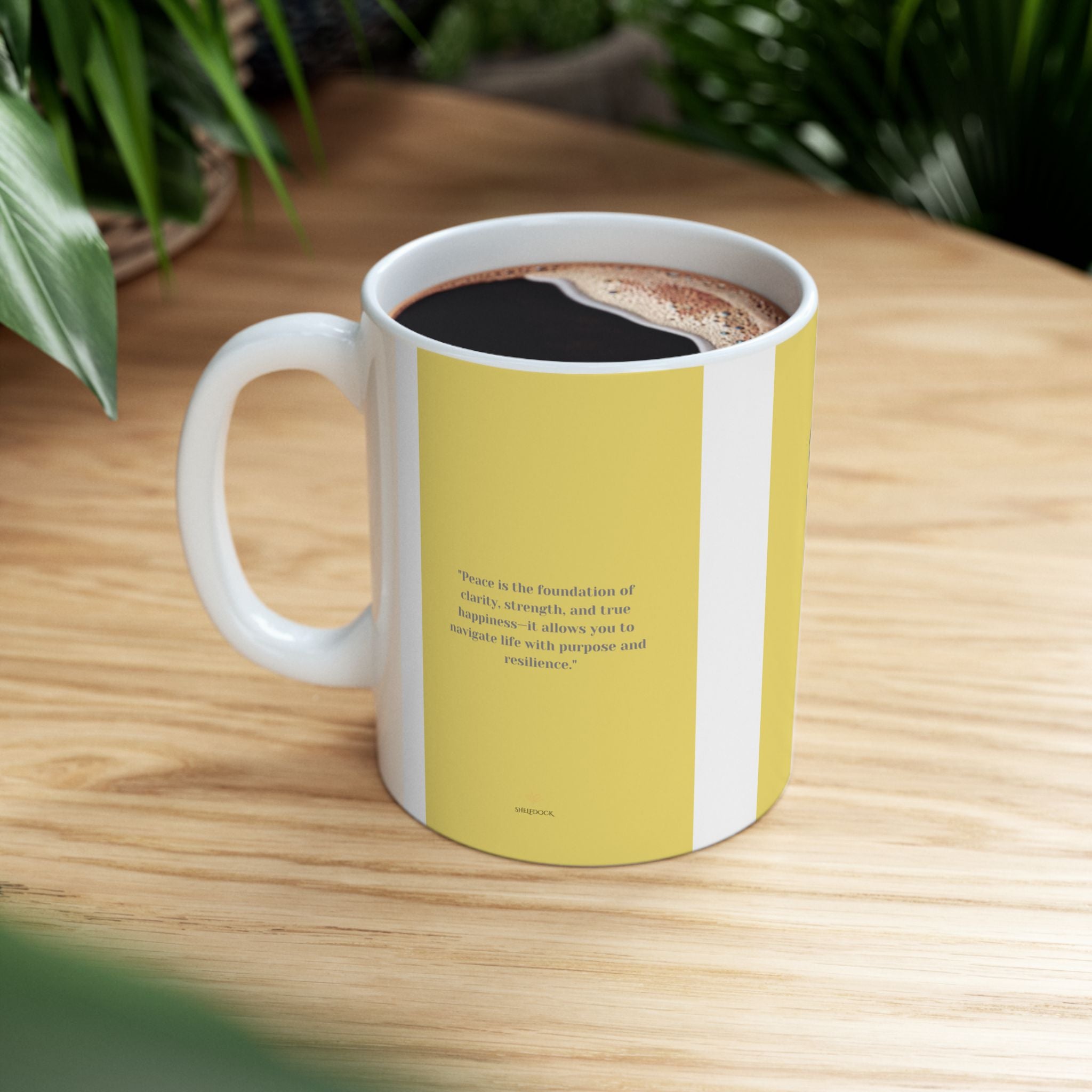 'Peace' Ceramic Mug - Minimalist Mindfulness Coffee Cup