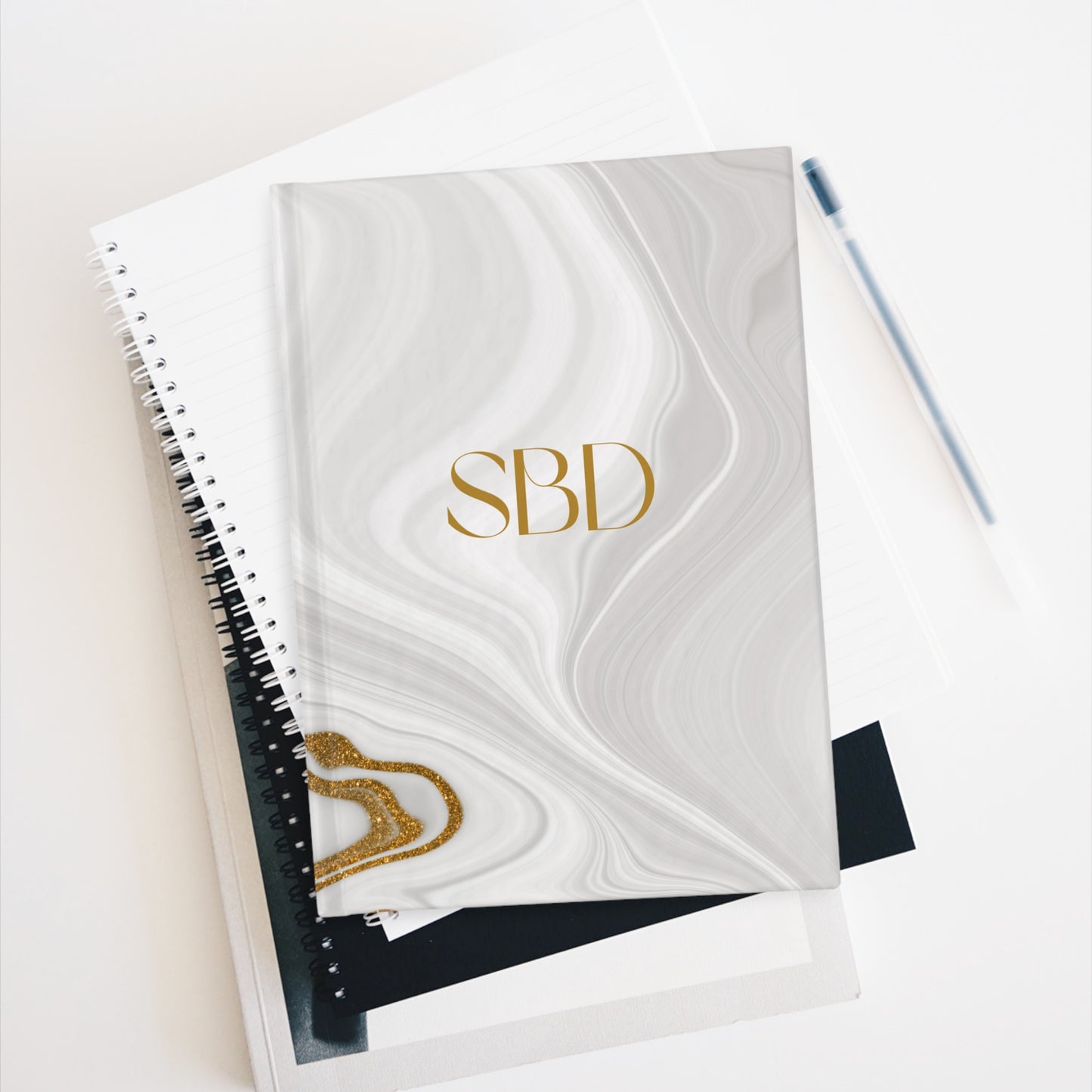 Custom Carvings: Graphic Monogram Journal with Hardcover