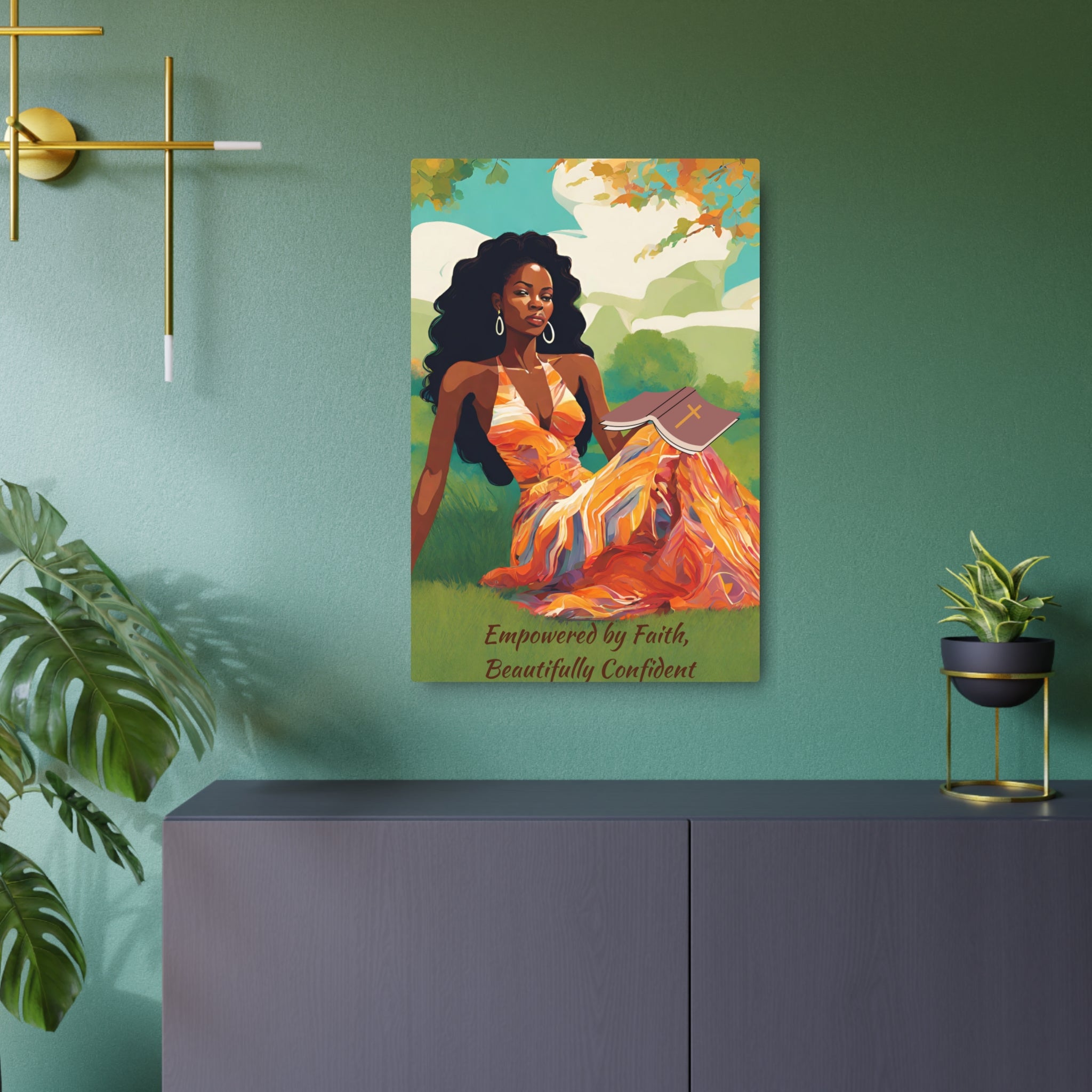 'Empowered by Faith' Metal Art Sign