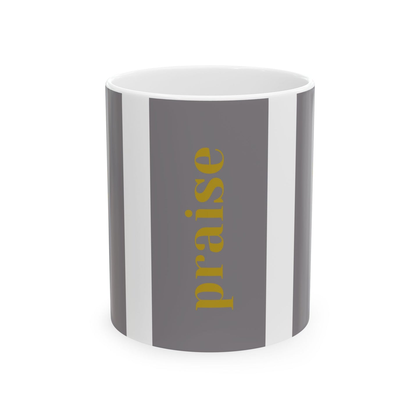 Praise – Faith-Inspired Ceramic Coffee Mug for Spiritual Women