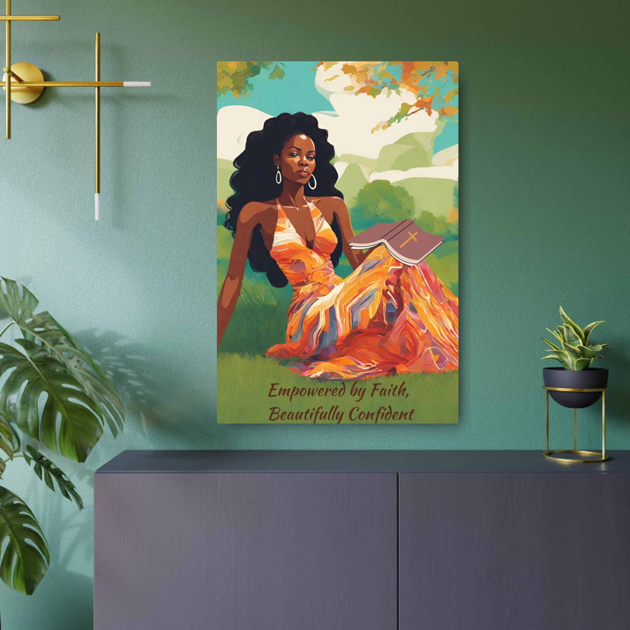 'Empowered by Faith' Metal Art Sign