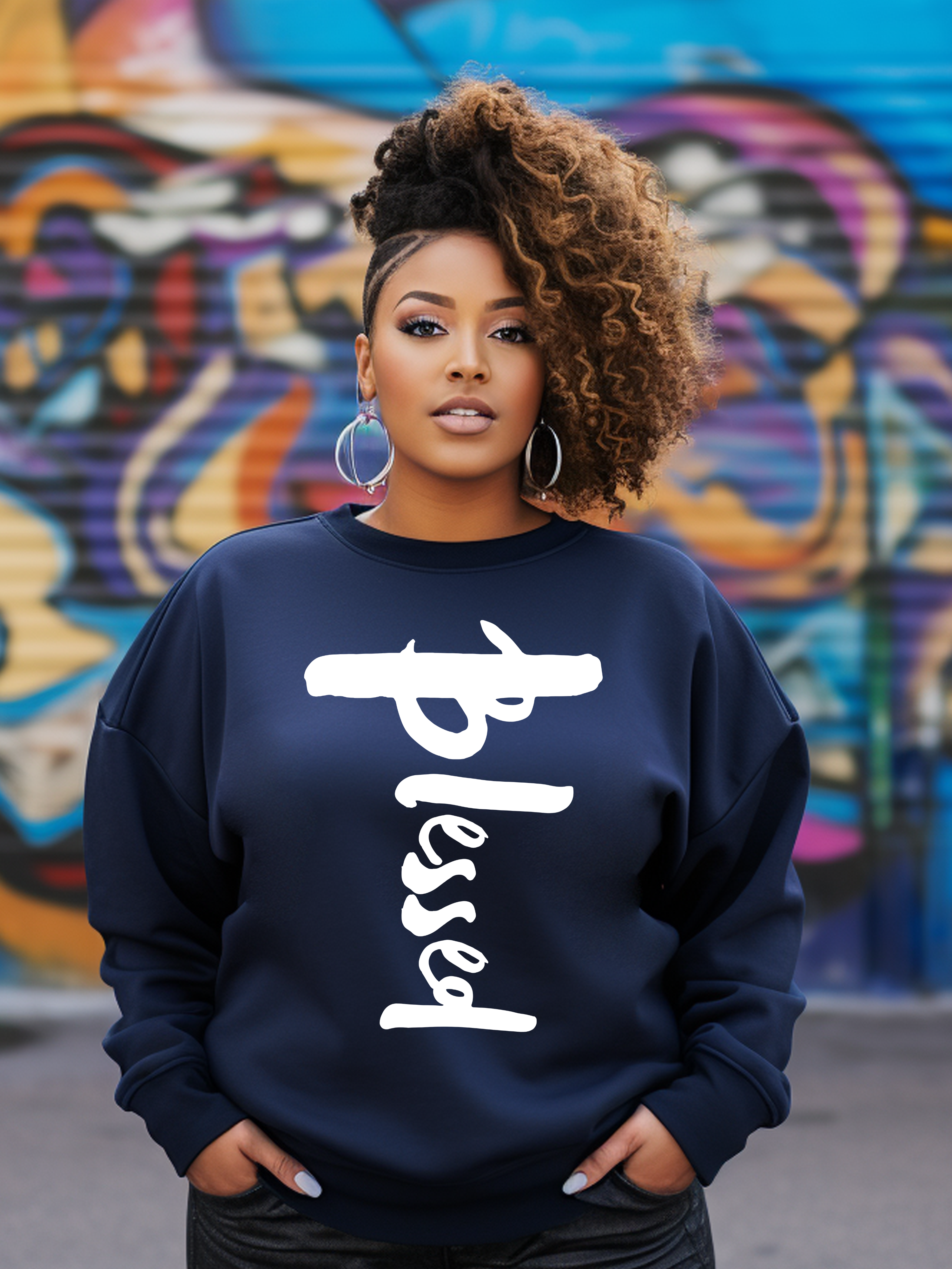 'Blessed' Women's Sweatshirt: Cozy Apparel Infused with Gratitude and Positivity