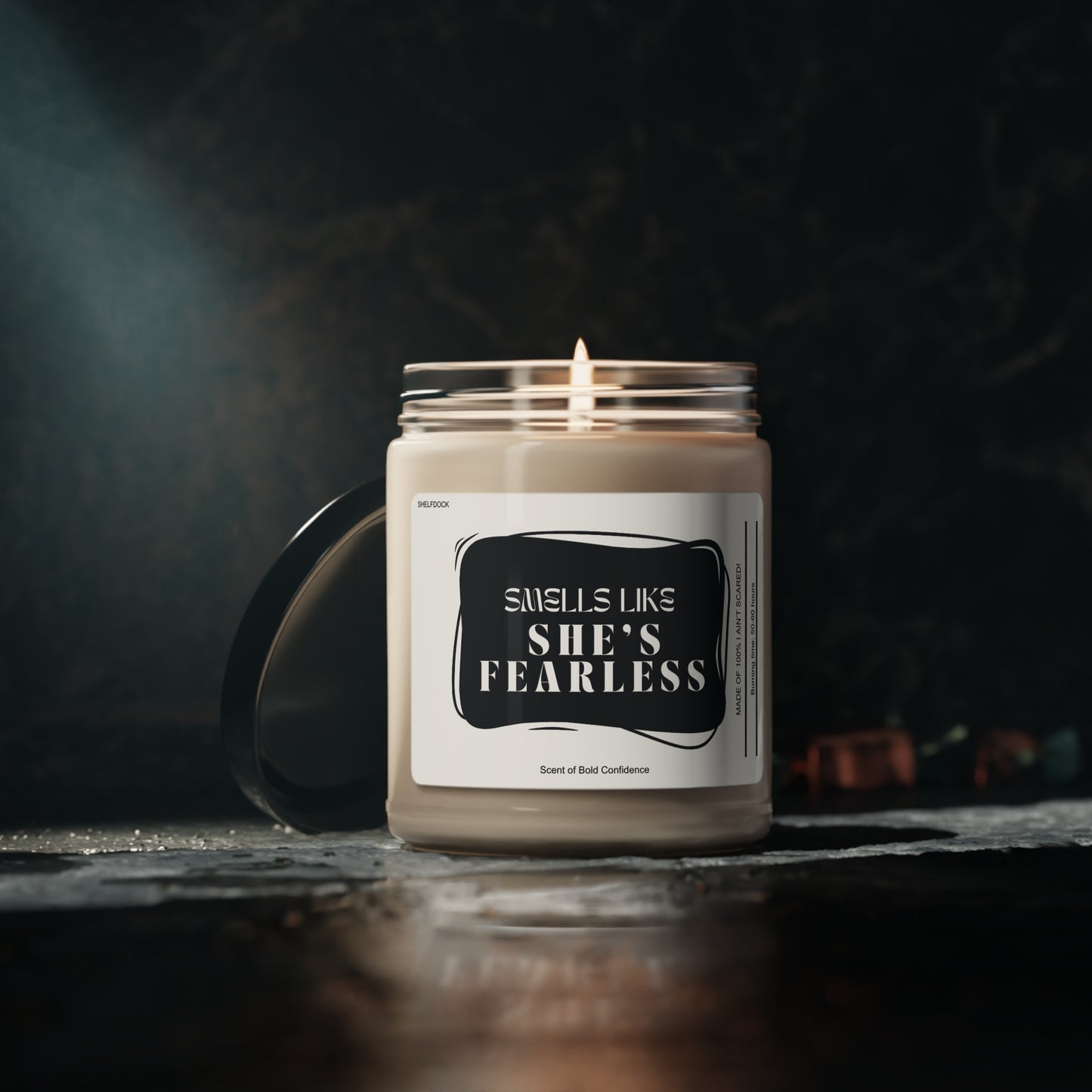 She Smells Like She's Fearless Aroma: Premium Soy Wax Scented Candle Delight 9oz