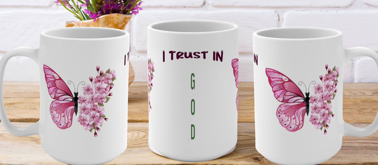 Divine Trust Butterfly Metallic Mug 15oz