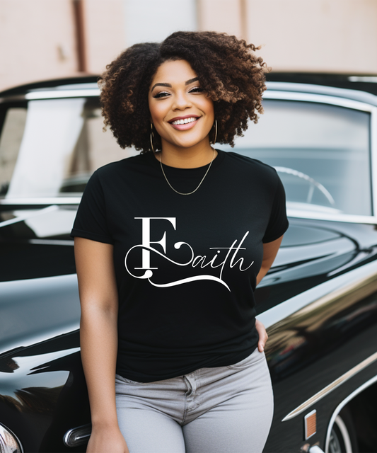 'Faith' Women's Softsyle T-Shirt: Inspiring Graphic Tee for Strength and Belief