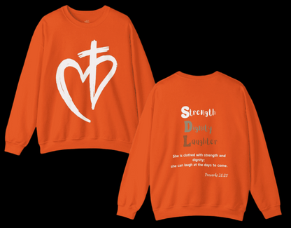 Dress in Faith: Proverbs 31:25 Christian Sweatshirt