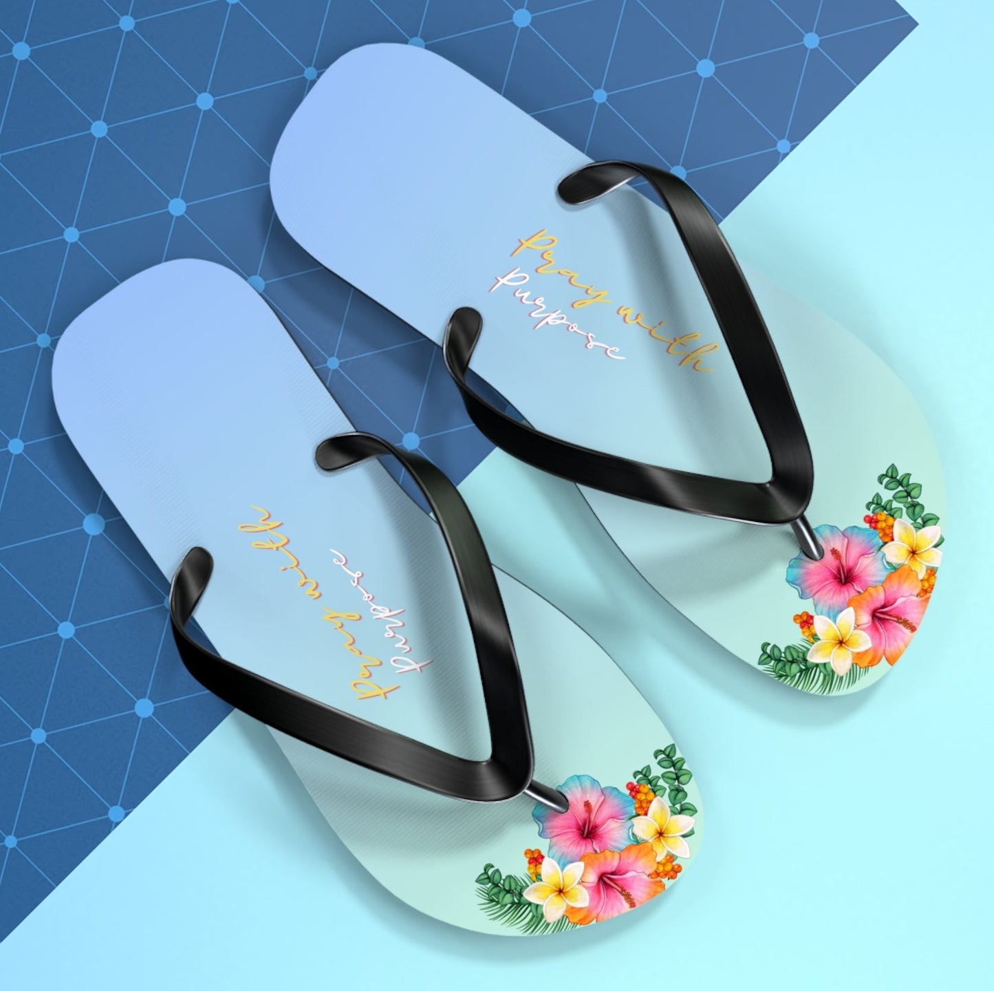 'Pray with Purpose Motivational Flip Flops