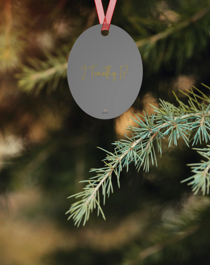 "Fearless" Metal Christmas Ornament with 2 Timothy 1:7 – Inspirational Christian Holiday Décor