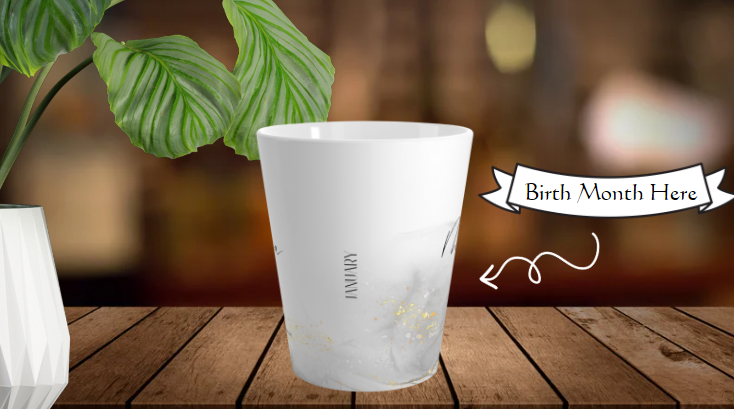 Personalized Latte Mugs Celebrating Every Birth Month's Essence