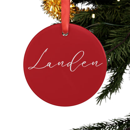 Personalized Acrylic Christmas Ornament – Custom Name & Initial Design for 2024 Holiday Decor