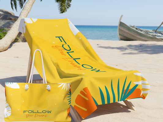 "Follow Your Dreams" Inspirational Beach Towel