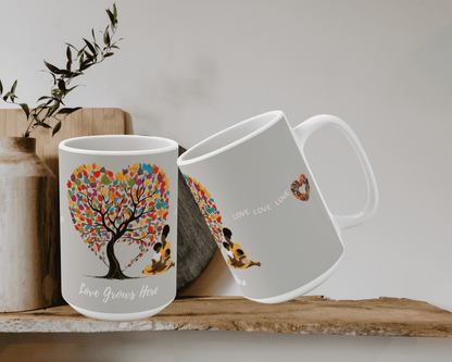 Under The Family Tree: 'Love Grows Here' Mug,15oz